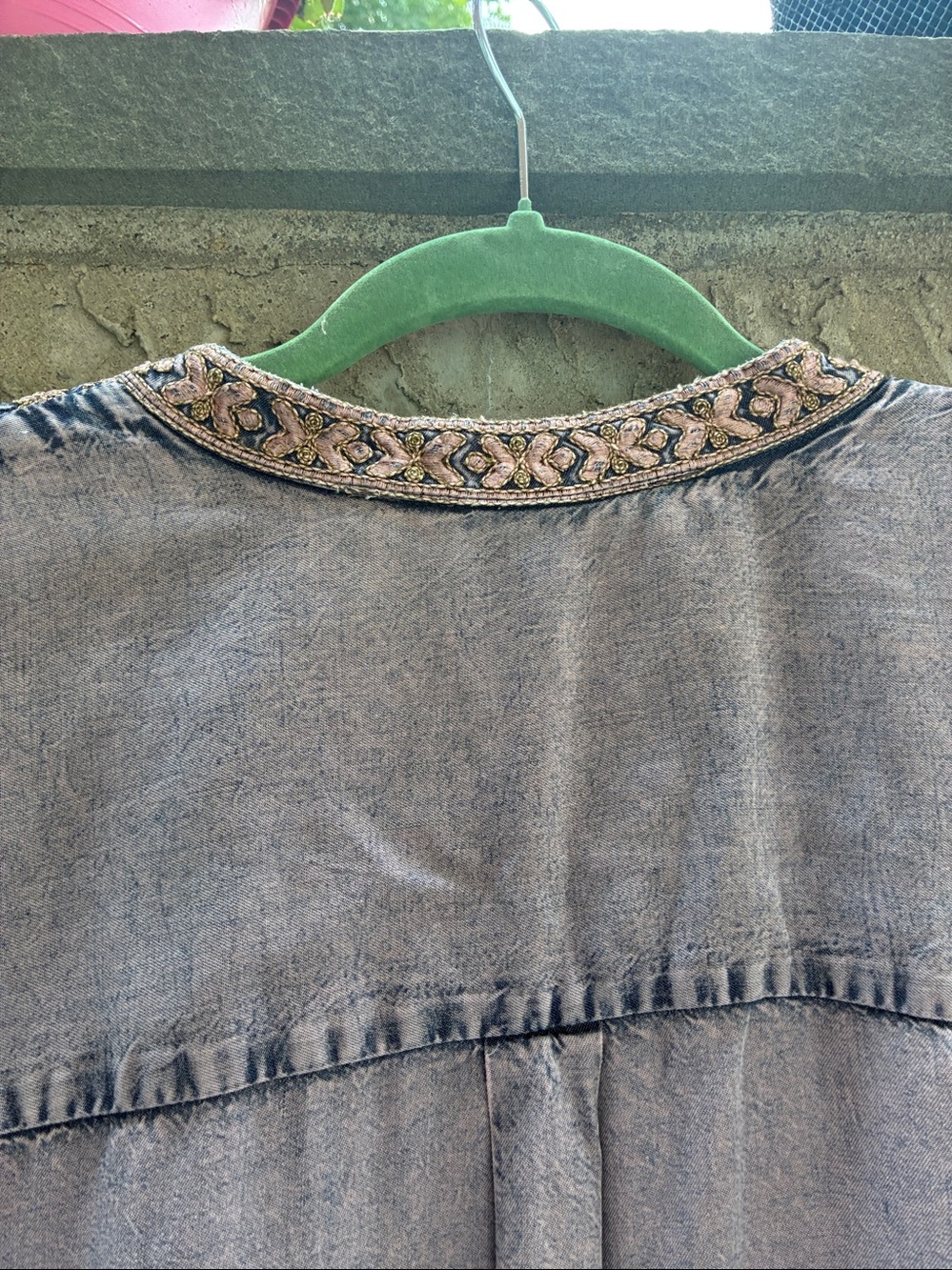 Soft Surroundings Embroidered Gray Womens Tunic - Picture 9 of 10